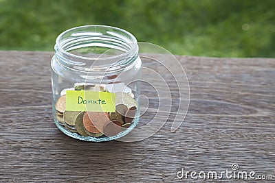 Donate money to charity Stock Photo