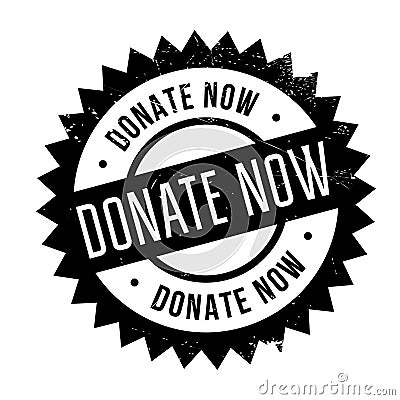 Donate now stamp Vector Illustration