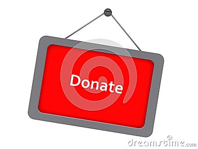 donate sign on white Stock Photo