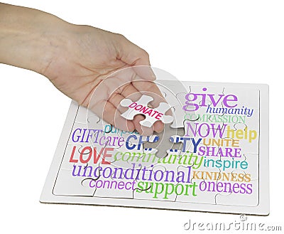 Donate to Charity Puzzle Stock Photo