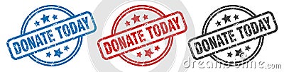 donate today stamp. donate today round isolated sign. Vector Illustration