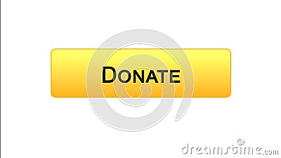 Donate web interface button orange color, social support, fundraising online Stock Photo