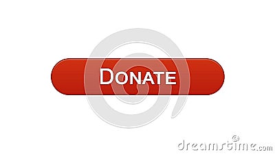 Donate web interface button wine red color, social support, fundraising online Stock Photo