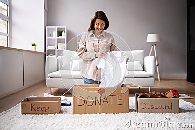 Donating Decluttering And Cleaning Up Wardrobe Stock Photo