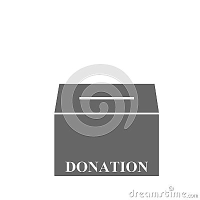 Donation box icon for web and mobile, modern minimalistic flat design. Vector icon with outline and offset color. Stock Photo