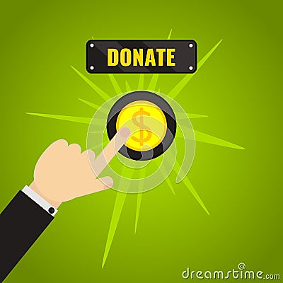 Donation button concept Vector Illustration