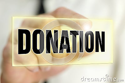 Donation button Stock Photo