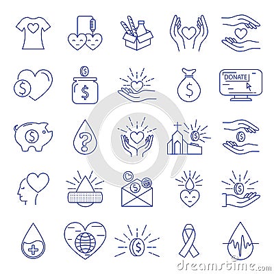 Donation and charity icons Vector Illustration