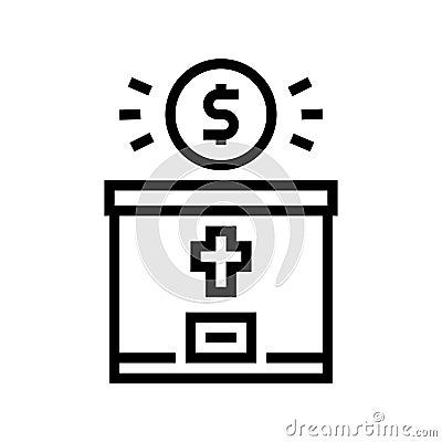 donation christianity line icon vector illustration Vector Illustration