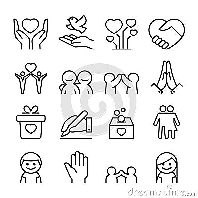 Donation , Giving , protection , friendship , relationship icon Stock Photo