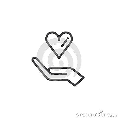 Donation hand with heart icon vector Vector Illustration