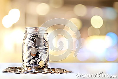 Donation Jar with Copy Space. Stock Photo