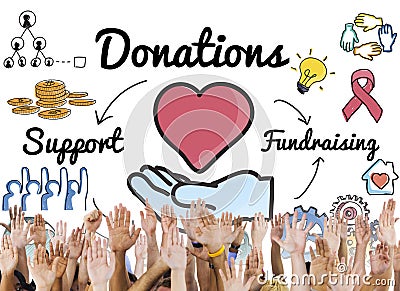 Donation Share Support Fundraising Help Concept Stock Photo