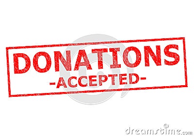 DONATIONS ACCEPTED Stock Photo