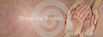 Donations Needed Website Banner Stock Photo