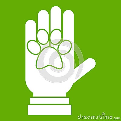 Donations for pets icon green Vector Illustration
