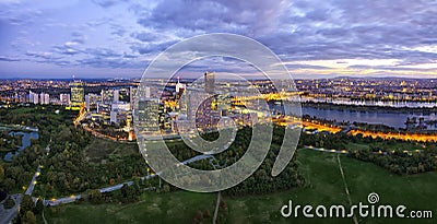 Donau City Vienna at the Danube river Stock Photo