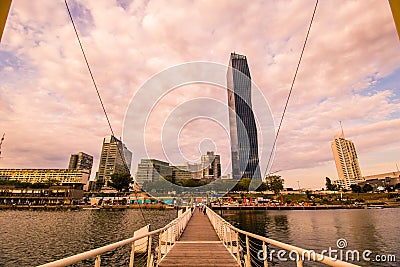 Donauinsel - Danube Island, Vienna, Austria Editorial Stock Photo