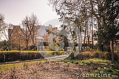 The Vienna Danube Park in spring, Austria Stock Photo