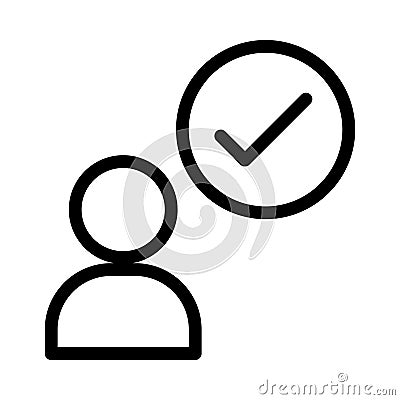 Done vector thin line icon Vector Illustration