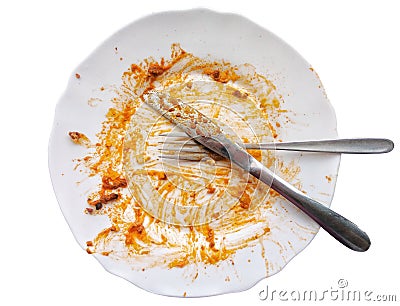 We are done with the meal eating Stock Photo