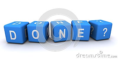 Done word cubes Stock Photo