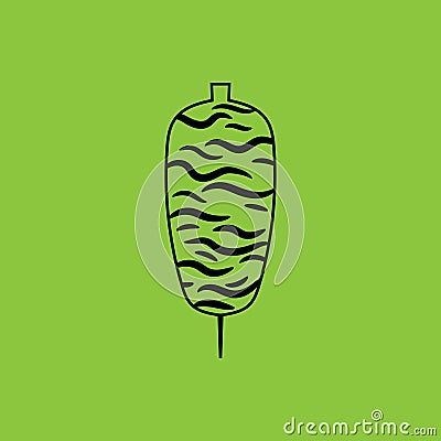 Doner Kebab icon isolated. Fast Food Concept. Vector Illustration