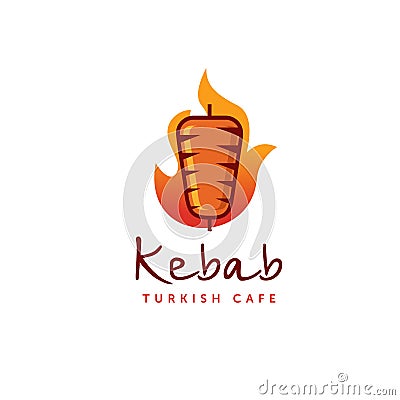 Doner kebab logo templates. Vector creative labels for Turkish and Arabian fast food restaurant. Vector Illustration
