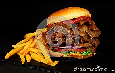Doner Kebab Meat Sandwich Stock Photo