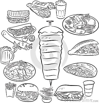 Doner Kebab Vector Illustration