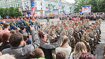 Donetsk People Republic. Victory Day Parade. 2016, May 9. Editorial Stock Photo