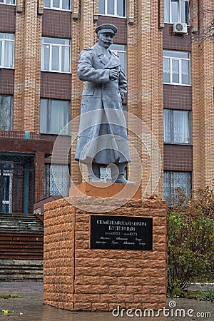 Donetsk, Ukraine - November 02, 2017: Monument to Soviet Marshal Semyon Budyonny Editorial Stock Photo