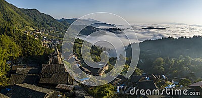 The Dong village in the morning Stock Photo