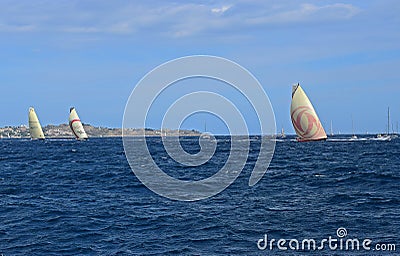 Dongfeng With Big Headsail Up Volvo Ocean Race Alicante 2017 Editorial Stock Photo