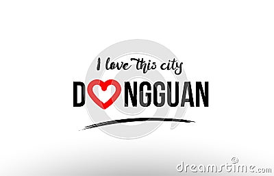 dongguan city name love heart visit tourism logo icon design Vector Illustration