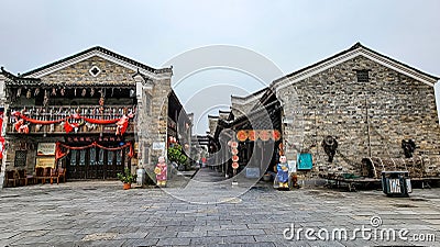 Dongqing Water Village folk architecture in Guilin, Guangxi Editorial Stock Photo