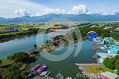 Dongshan River Water Park in Yilan, Taiwan Editorial Stock Photo