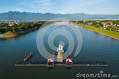 Dongshan River Water Park in Yilan, Taiwan Editorial Stock Photo