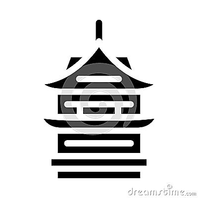 Donjon asian building glyph icon vector illustration Vector Illustration