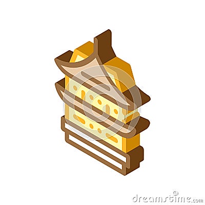 Donjon asian building isometric icon vector illustration Vector Illustration