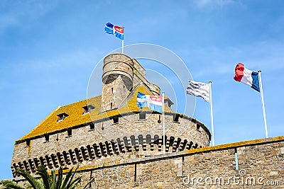 The donjon of the castle of Duchess Anne of Brittany in the old town of Saint-Malo, France Stock Photo