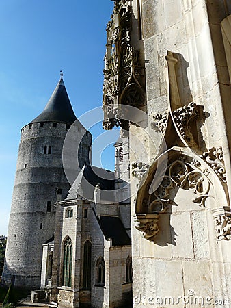 The donjon of Chateaudun castle Stock Photo