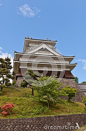 Donjon of Kaminoyama Castle, Yamagata Prefecture, Japan Stock Photo