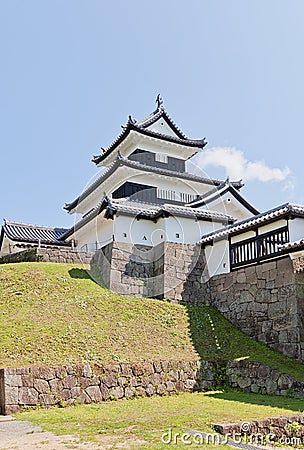 Donjon of Shirakawa Komine Castle, Fukushima Prefecture, Japan Stock Photo