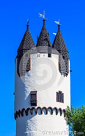 Donjon tower in Castle Park of Hanau-Steinheim, Germany Stock Photo