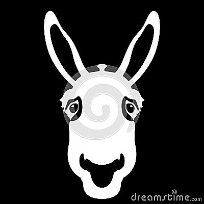 Donkey head face vector style Flat Vector Illustration