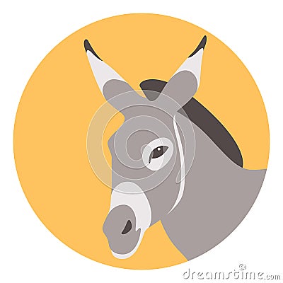 Donkey head vector illustration flat style profile Vector Illustration