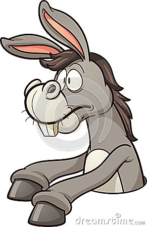 Donkey in hole Vector Illustration