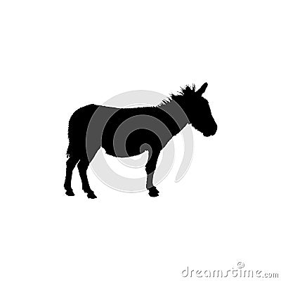 Donkey icon. Simple style political rally poster background symbol. Donkey brand logo design element. Donkey t-shirt printing. Vector Illustration