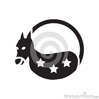 Donkey icon vector sign and symbol isolated on white background Vector Illustration